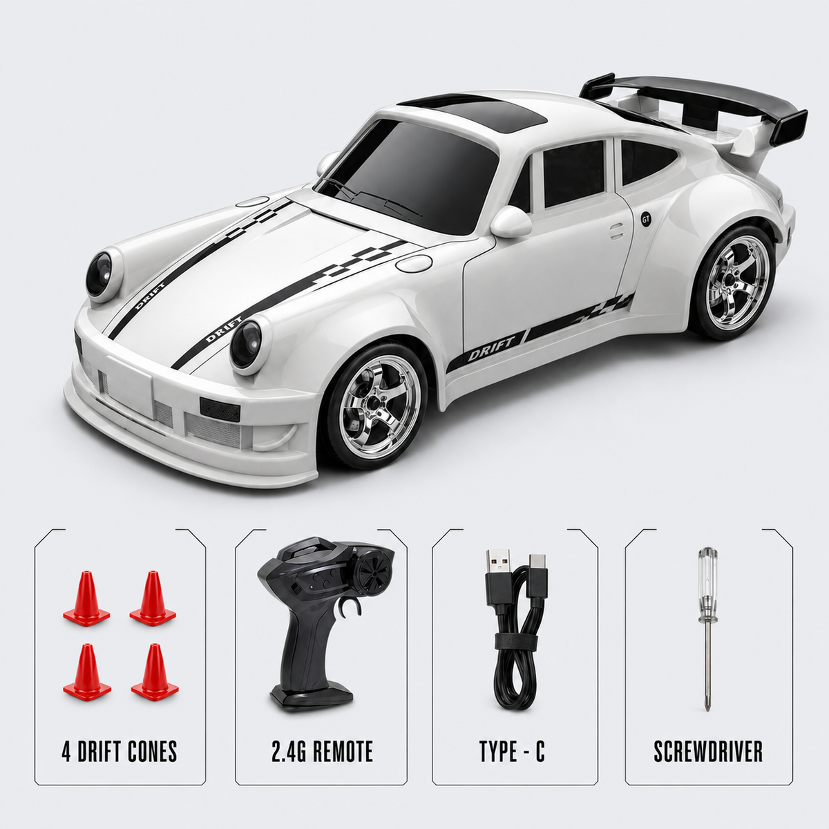 Porsche 911 Drift RC Car -White