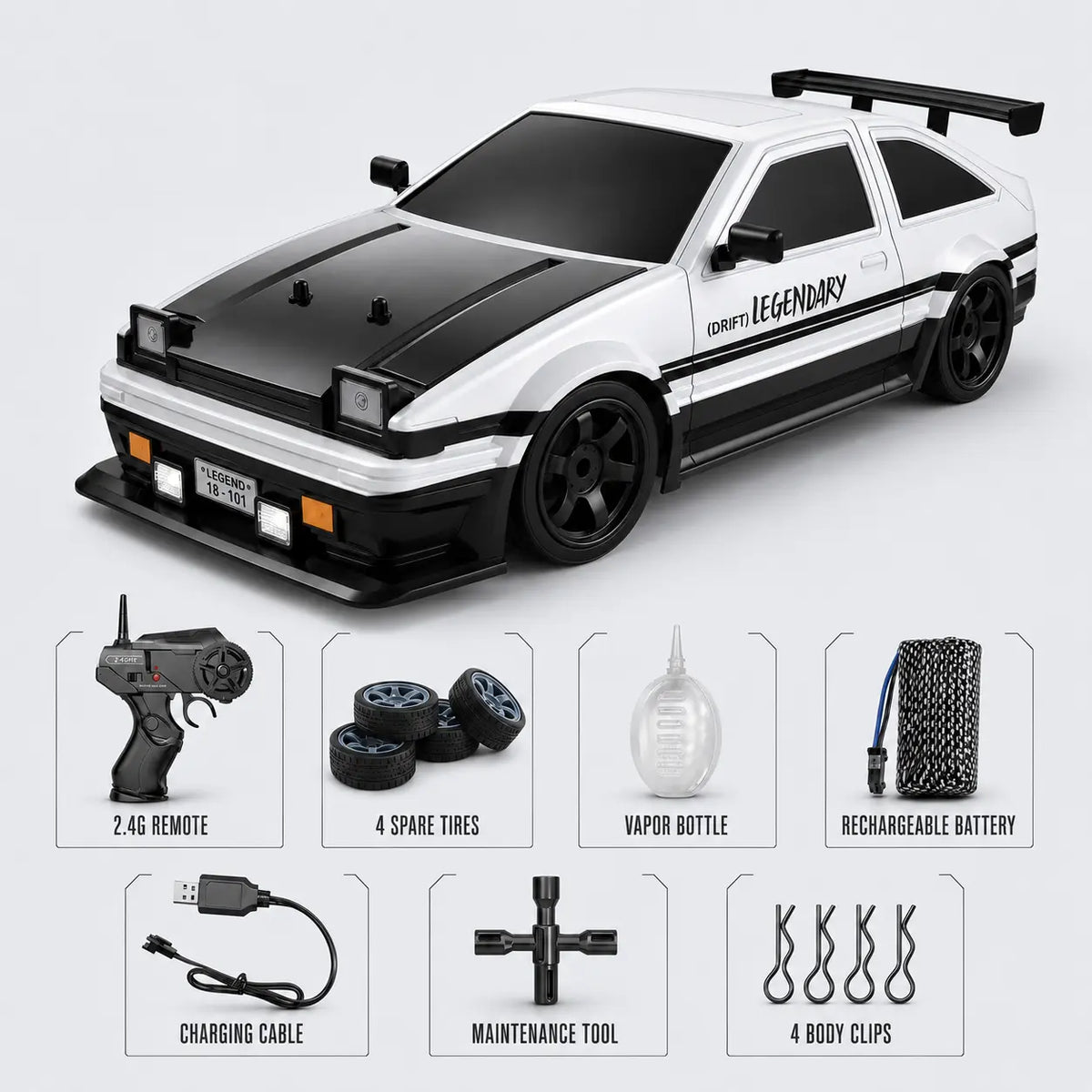 Vapor Hachi AE86 Panda - White/Black