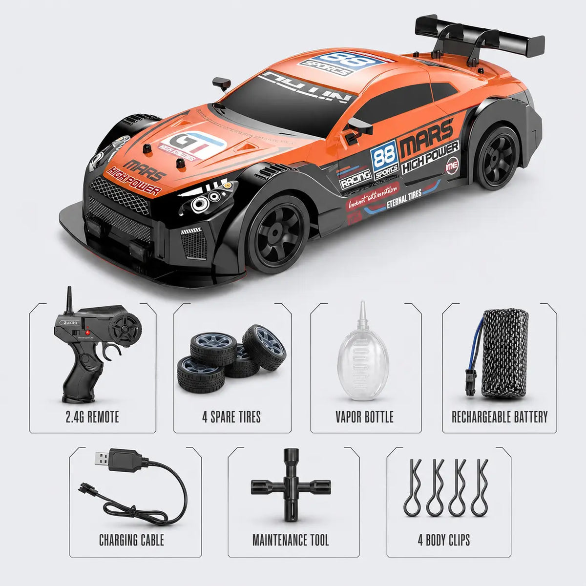Vapor Ignis GT-R Style - Orange Black